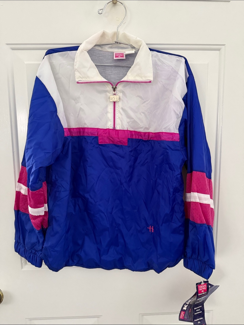 Vintage 90s Hanes HerWay Retro Color block Windbreaker - Girls Size Large